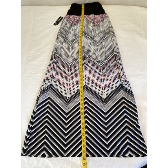 ND New Directions Boho Maxi Skirt S Chevron Geometric Multicolor Festival Y2K - Picture 8 of 9
